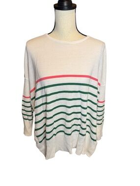 Mersea Amour Sweater One Size Heart Sleeve Striped Sweater